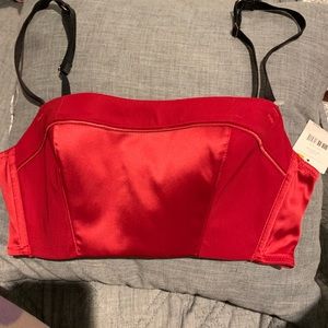 Red silk bralette NWT!